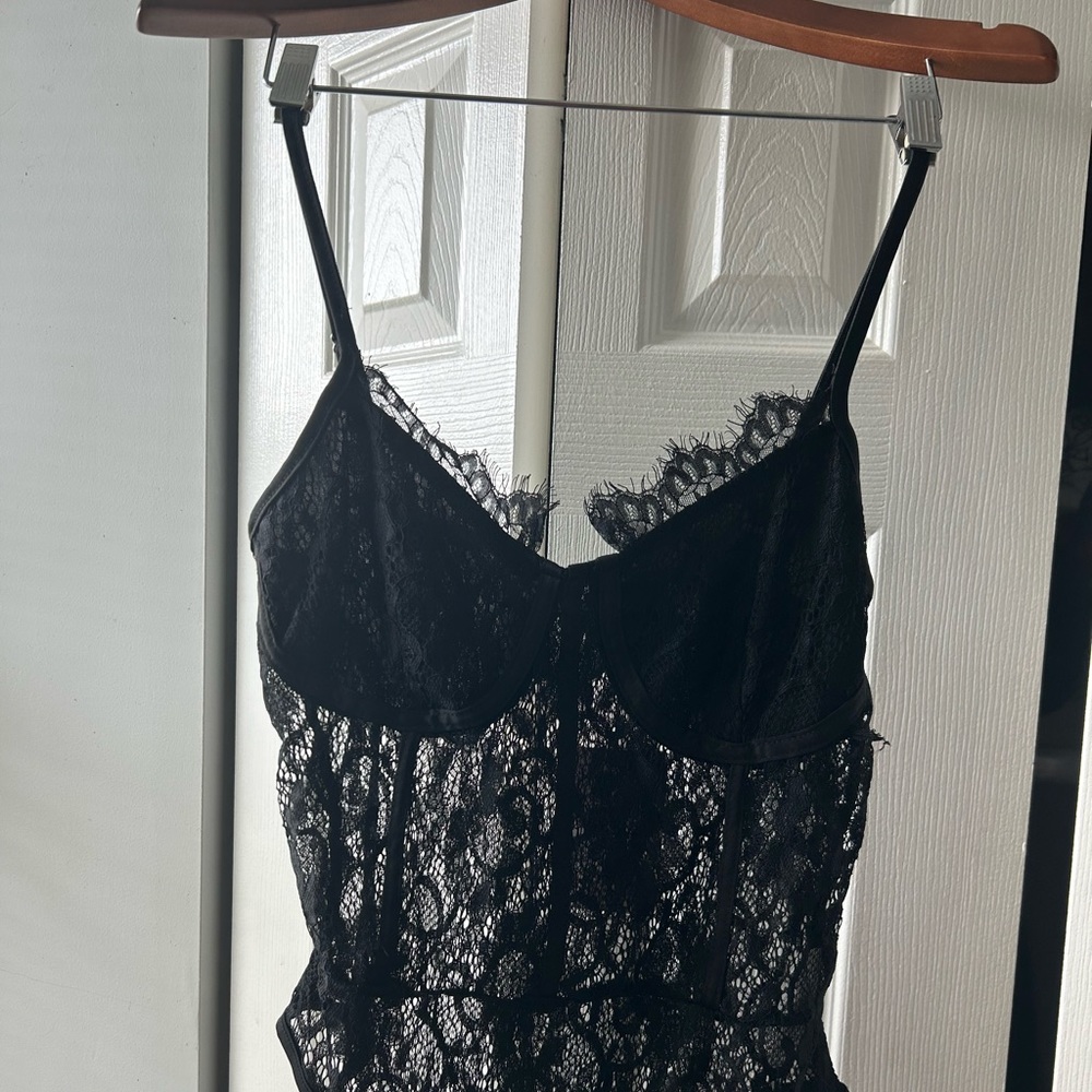 L Black Lingerie with thong back